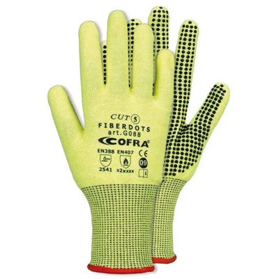 Guanti antitaglio Puntinati Cofra FIBERDOTS G088 Livello 5 tg.8-CF1