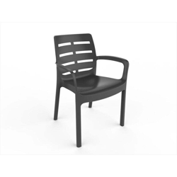 Sedia da giardino in plastica impilabile [ 4 pezzi ] Borneo - Antracite precio