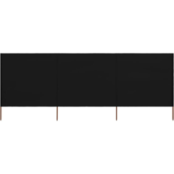 vidaXL Paravento a 3 Pannelli in Tessuto 400x120 cm Nero - Nero en oferta