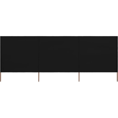 vidaXL Paravento a 3 Pannelli in Tessuto 400x120 cm Nero - Nero