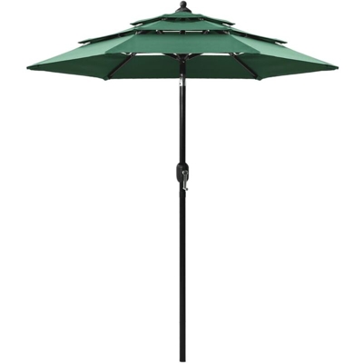 vidaXL Ombrellone a 3 Livelli con Palo in Alluminio Verde 2 m