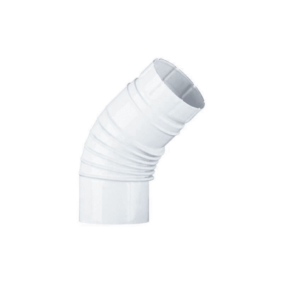 Curva Porcellanta Aperta 45° - diam. 8 cm - Bianco - Ala Fumisteria