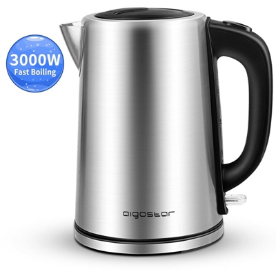 Bollitore Elettrico In Acciaio 1.7 Litri Con Filtro Removibile 3000 W Aigostar