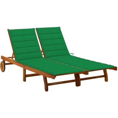 vidaXL Sdraio da Giardino a 2 Posti con Cuscini in Massello di Acacia - Grigio