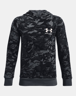 Felpa con cappuccio UA Rival Fleece ABC Camo da ragazzo