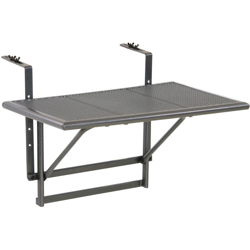 Tavolino da balcone pieghevole Toulouse - Tavolino da ringhiera con ripiano reticolato in acciaio - Tavolo sospeso da terrazzo, altezza regolabile en oferta
