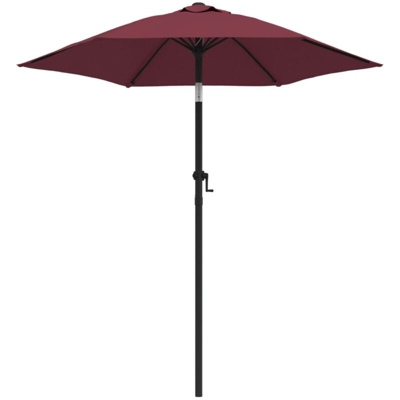 vidaXL Ombrellone Rosso Borgogna 200x211 cm in Alluminio - Rosso