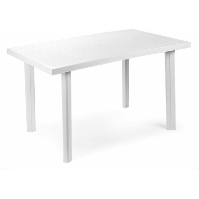 Tavolo da giardino in plastica rettangolare Velo 126x75x72h cm - Bianco