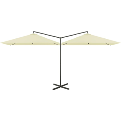 vidaXL Ombrellone Doppio con Palo in Acciaio Sabbia 600x300 cm precio