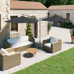 vidaXL Ombrellone Doppio con Palo in Acciaio Antracite 600 cm - Antracite precio