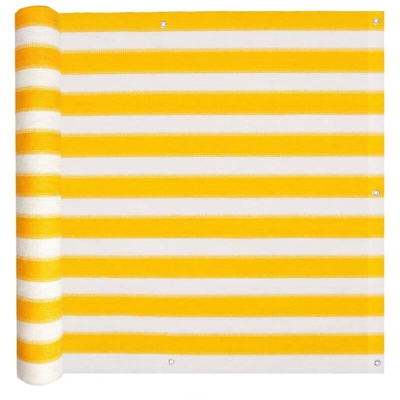 Paravento da Balcone HDPE 75x400 cm Giallo e Bianco