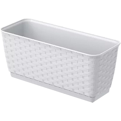Cassetta Ellis con riserva d'acqua - 30 x 11 x 13 h cm - Bianco