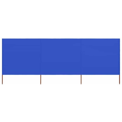 vidaXL Paravento a 3 Pannelli in Tessuto 400x120 cm Azzurro - Blu