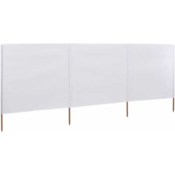 vidaXL Paravento a 3 Pannelli in Tessuto 400x120cm Bianco - Bianco precio
