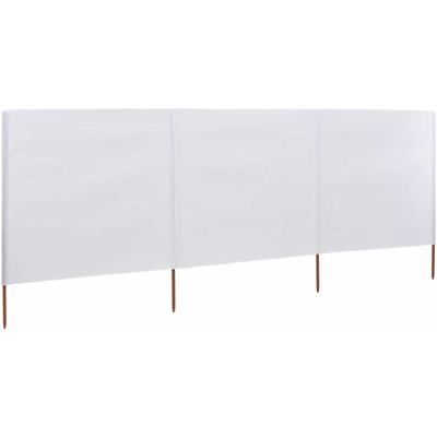 vidaXL Paravento a 3 Pannelli in Tessuto 400x120cm Bianco - Bianco