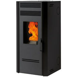 Stufa a pellet "G 100" 10 kW, ventilazione frontale, con braciere in ghisa - colore nero precio