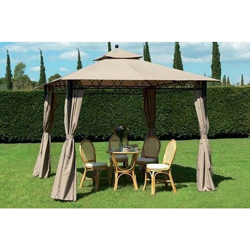 Ricambio set 4 teli laterali per gazebo eden 3x3 colore beige misure dei teli 250x200h scuro - Salone precio