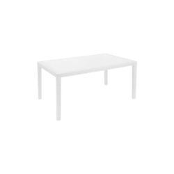 Tavolo da giardino in plastica rettangolare effetto rattan 154x79x72h Prince - Bianco precio
