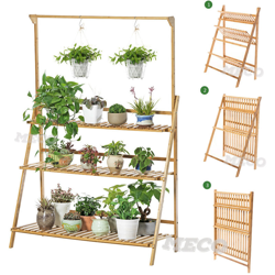 Scaffale per piante Scaffale per fiori Scaffale pieghevole per giardino Balcone Bamboo100x38x143cm precio