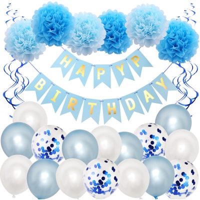 Palloncino da 16 pollici Decorazione per feste di buon compleanno Banner Bunting Balloon Background Party Need Decoration (Blue)