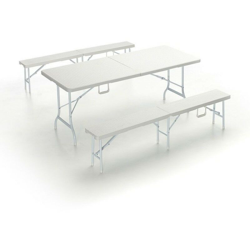 Set Picnic richiudibile in ferro e resina colore bianco características