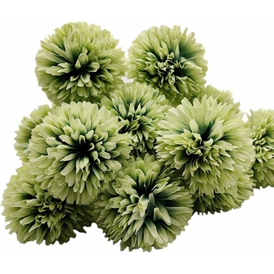 12 pezzi di fiori artificiali a sfera di crisantemo con steli di seta Composizione di ortensie Bouquet di fiori artificiali per il caffè dell'ufficio