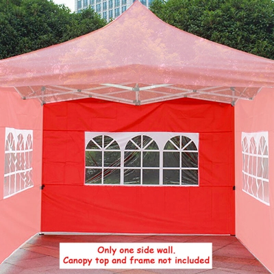 3x3M Gazebo Tendone per feste Recinzione da una parete laterale per finestra Tenda da sole impermeabile da giardino rossa