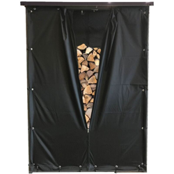 Set di protezione dalle intemperie parete anteriore e posteriore per riparo di legna da ardere 130x70x185cm PVC Nero precio