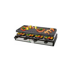 Clatronic RG 3757 - Raclette (1400 W, fino a 8 persone, superficie di cottura: 42 x 21 cm, piastra e padelle antiaderenti, facile da pulire), colore: en oferta