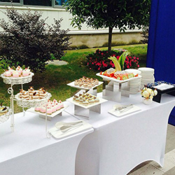 Copritavolo rettangolare in spandex da 1,8 m Tessuto elasticizzato per buffet per feste di matrimonio Bianco (Bianco) Bianco 1,8 m en oferta