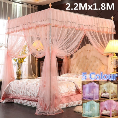 2.2X1.8M Princess 4 Poster Bed Square Zanzariera Insect Protect Baldacchino Rete Beige (Jade) pesca TypeC 1,8x2,2m