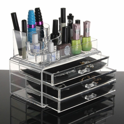 Scatola portaoggetti cosmetica in acrilico trasparente per trucco espositore portagioie 4