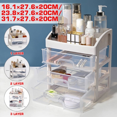 1 pz Scatola per la ricezione dei cosmetici Organizzatore per il trucco trasparente Organizzatore per la conservazione in acrilico (1 strato)