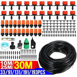 33PCS 10M fai da te giardino sistema di irrigazione a goccia impianto fiore irrigazione automatica kit di irrigazione con gocciolatori regolabili en oferta