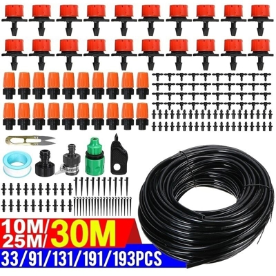 33PCS 10M fai da te giardino sistema di irrigazione a goccia impianto fiore irrigazione automatica kit di irrigazione con gocciolatori regolabili