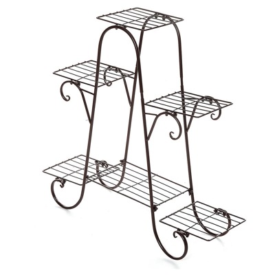 74 * 21 * 72 cm Supporto in metallo per piante Vaso in ferro per fiori Mensola bianca 6 livelli