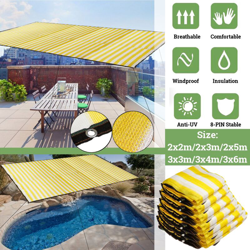 Rete parasole anti-UV HDPE Tessuto per protezione solare per auto da giardino per esterni Tasso di ombreggiatura 90% (giallo, 2x2 m giallo e bianco) características
