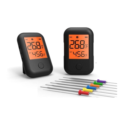 Termometro per barbecue digitale senza fili Bluetooth con 6 sonde Controllo degli alimenti Timer di cottura Forno Termometro per griglia per carne