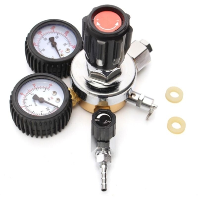 Regolatore di biossido di carbonio CO2 per birra a doppio calibro Homebrew Soda tiraggio gas