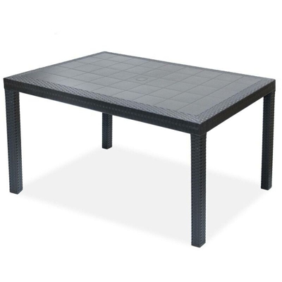 Tavolo 150x90 Houston Rattan per Esterno ed Interno Pizzeria Giardino Antracite