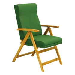 Poltrona acacia 5 posizioni imbottitura verde precio