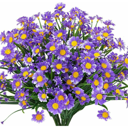 4 pezzi di fiori artificiali a margherita Fiori artificiali Arbusti di plastica verdi Fiori finti Fiori artificiali per interni ed esterni (viola) características