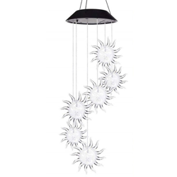 Lampada a vento solare Campana di vento Trasparente Sorriso Sole Giardino pensile all'aperto Colorato LED Paesaggio características