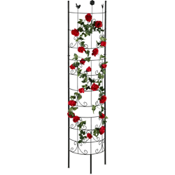 Griglia per Rampicanti, Semicircolare, da Piantare, Pannelli per Piante Spalliera da Giardino, H: 180 cm, Nera en oferta