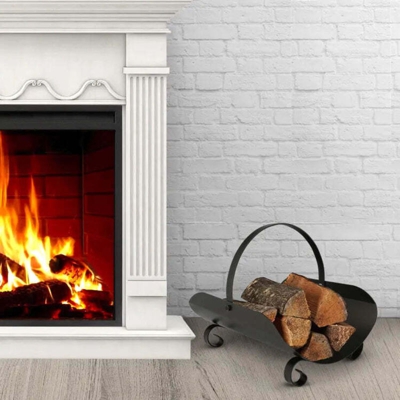 Portalegna con Manico in Ferro Battuto