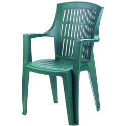 Sedia Arpa Resina con Braccioli Impilabile Colore Verde en oferta