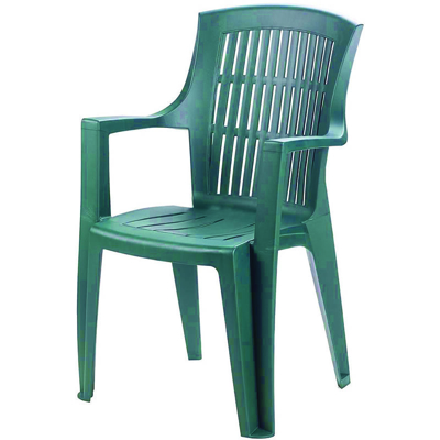 Sedia Arpa Resina con Braccioli Impilabile Colore Verde