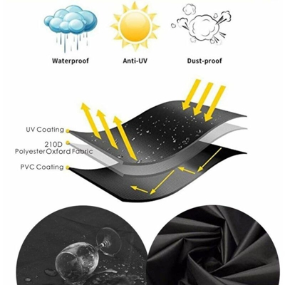 KCASA Fodera per mobili Fodera per tavolo e sedia da esterno durevole e resistente all'acqua Rettangolo M (123x123x74cm) nero M (123x123x74cm)