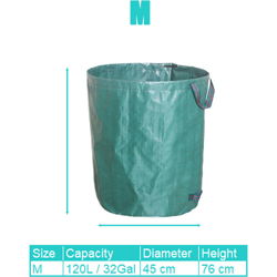 Sacchetto della spazzatura da giardino Riciclaggio Riutilizzabile Impermeabile Portatile Sacchetto di foglie di immondizia 120L 120 L características