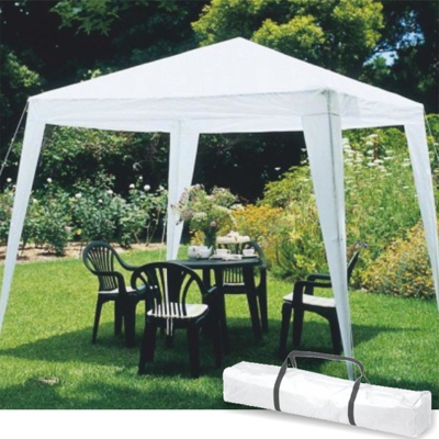 Gazebo 3x3 Tenda Esterni Arredo Giardino Tetto Antipioggia Idrorepellente Bianco